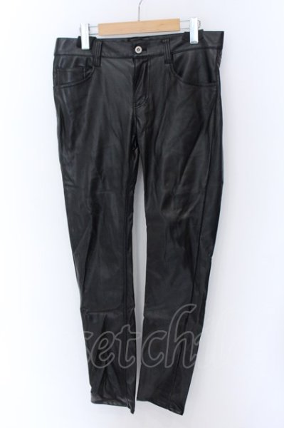画像1: NO ID. BLACK / シンセティックレザーウォームスキニーパンツ 3 ブラック O-25-02-20-047-NO-pa-YM-ZT-ML030 (1)