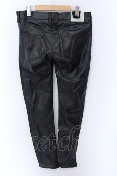 画像2: NO ID. BLACK / シンセティックレザーウォームスキニーパンツ 3 ブラック O-25-02-20-047-NO-pa-YM-ZT-ML030 (2)