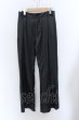 画像1: NO ID. BLACK / シンセティックレザーワイドレッグパンツ 2 ブラック O-25-02-20-050-NO-pa-YM-ZT-ML030 (1)