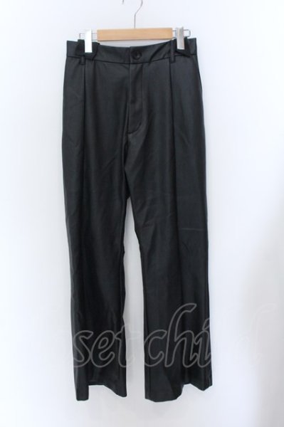 画像1: NO ID. BLACK / シンセティックレザーワイドレッグパンツ 2 ブラック O-25-02-20-050-NO-pa-YM-ZT-ML030 (1)
