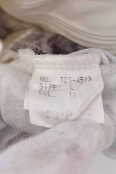 画像4: TORNADO MART / レオパードタックジャガードVネックカットソー L ホワイト O-25-02-20-008-TO-to-YM-ZT094 (4)