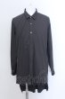 画像1: NO ID. BLACK / イレギュラーヘムラインロングシャツ 2 チャコール O-25-02-20-017-NO-sh-YM-ZT093 (1)