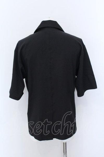 画像2: NO ID. / ハーフスリーブダブルブレストジャケット ONE ブラック O-25-02-20-019-NO-sh-YM-ZT095 (2)