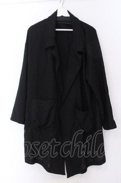 画像1: NO ID. BLACK / ボタンレスドレープコート ONE ブラック O-25-02-20-022-NO-ou-YM-ZT077 (1)
