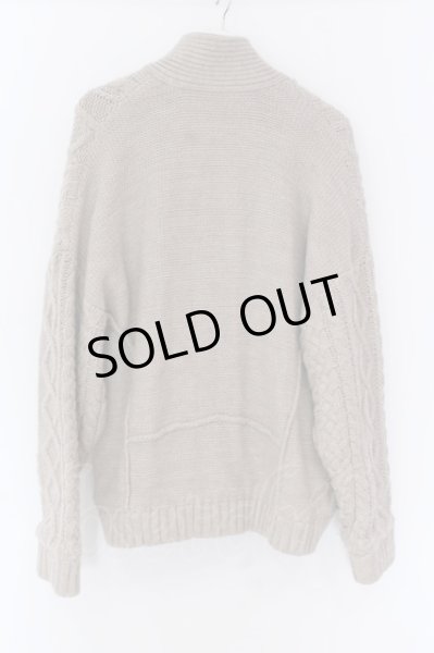 画像3: NO ID. / ニットダブルライダースジャケット ONE ベージュ O-25-02-20-002-NO-ou-YM-ZT019 (3)