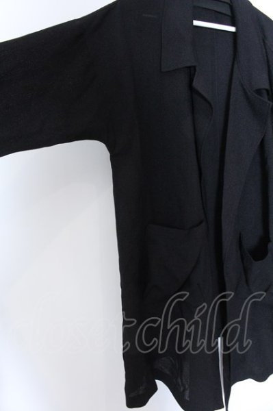 画像2: NO ID. BLACK / ボタンレスドレープコート ONE ブラック O-25-02-20-022-NO-ou-YM-ZT077 (2)