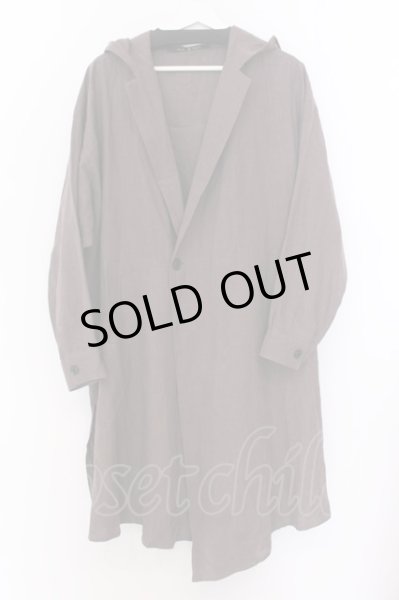 画像1: NO ID. BLACK / アシンメトリーフーデッドBIGロングガウン ONE ブラウン O-25-02-20-023-NO-ja-YM-ZT077 (1)