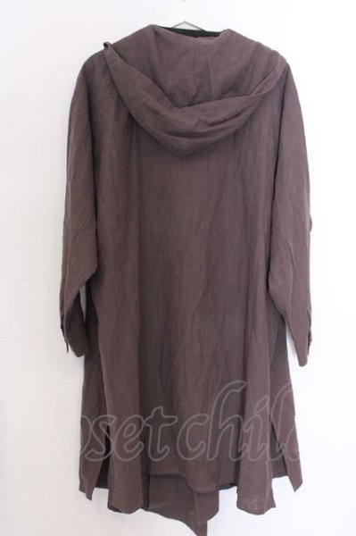 画像2: NO ID. BLACK / アシンメトリーフーデッドBIGロングガウン ONE ブラウン O-25-02-20-023-NO-ja-YM-ZT077 (2)