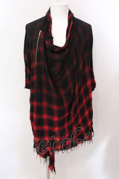 画像1: CIVARIZE / 2WAYドレープネックZIP六部袖カーディガン 46 レッド O-25-02-23-030-CI-to-YM-ZT038 (1)