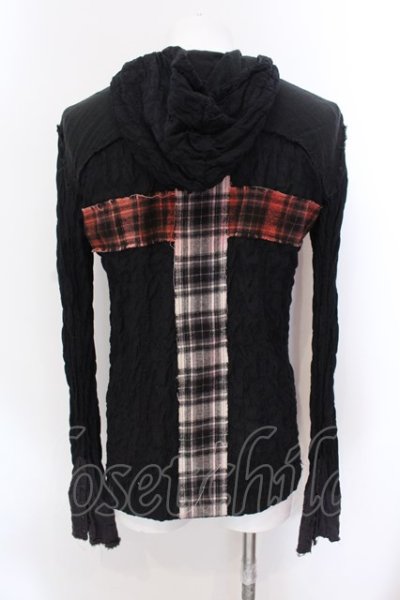 画像3: LGB / SHIRT-G/PK/BACK CROSS　フード付きシャツ レディース1 ブラック O-25-02-23-003-LG-sh-YM-ZT071