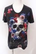 画像1: CIVARIZE / 転写スカルフラワーTシャツ 46 ブラック O-25-02-23-033-CI-ts-YM-ZT038 (1)