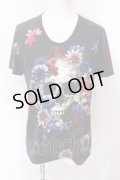 CIVARIZE / 転写スカルフラワーTシャツ 46 ブラック O-25-02-23-033-CI-ts-YM-ZT038