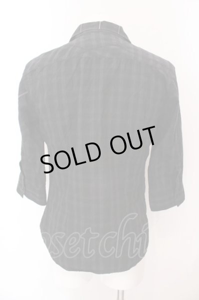 画像3: TORNADO MART / チェック七分袖シャツ L ブラック O-25-02-23-034-TO-sh-YM-ZT038 (3)