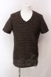 画像1: TORNADO MART / タックボーダー半袖カットソー Tシャツ L ブラウン O-25-02-23-035-TO-ts-YM-ZT038 (1)