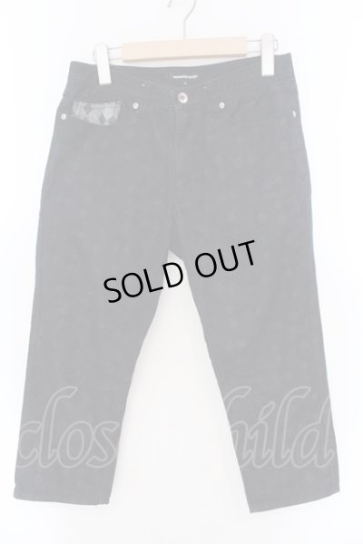 画像1: semantic design / シャドーアーガイルクロップドパンツ S ブラック O-25-02-23-042-SE-pa-YM-ZT039