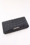 DEAL DESIGN / クロコロングウォレット  ブラック O-25-02-23-060-DE-za-YM-OS