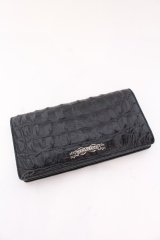 DEAL DESIGN / クロコロングウォレット  ブラック O-25-02-23-060-DE-za-YM-OS