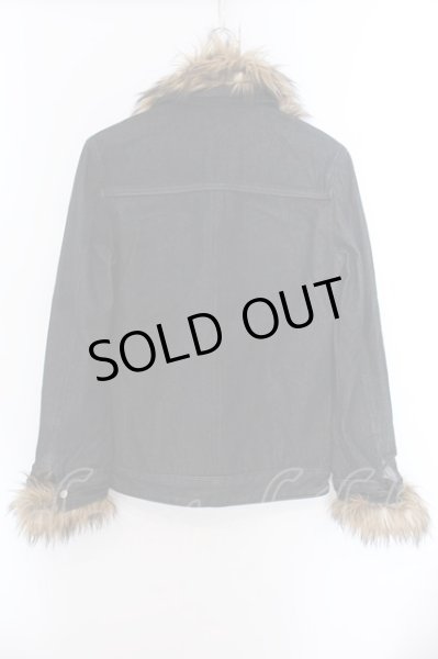 画像3: JURY BLACK / ファー付きデニムジャケット Gジャン 1 ブラック O-25-02-23-006-JU-ja-YM-OS (3)