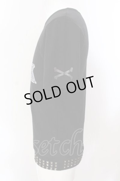 画像2: JURY BLACK / 裾スタッズロゴTシャツ 3 ブラック O-25-02-23-008-JU-ts-YM-OS (2)