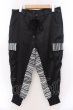 画像1: Xfrm / バーコードサテンサルエルレースアップパンツ 2 ブラックｘホワイト O-25-02-23-016-Xf-pa-YM-ZT039 (1)