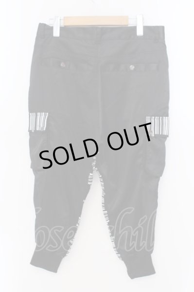 画像3: Xfrm / バーコードサテンサルエルレースアップパンツ 2 ブラックｘホワイト O-25-02-23-016-Xf-pa-YM-ZT039 (3)