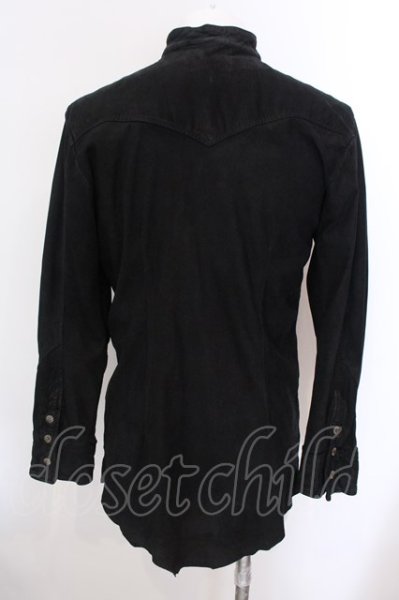 画像4: 14th Addiction / SHEEP SKIN LEATER シャツ 2 ブラック O-25-02-23-002-14-sh-YM-ZT-ML014 (4)