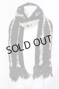 CIVARIZE / Ploud ミックスフリンジマフラー  ブラックｘホワイト O-25-02-23-021-CI-za-YM-OS