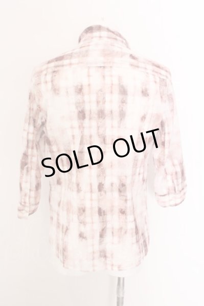 画像2: TORNADO MART / タータンジャガード七分袖シャツ LL ボルドー O-25-02-24-049-TO-sh-YM-ZT218 (2)