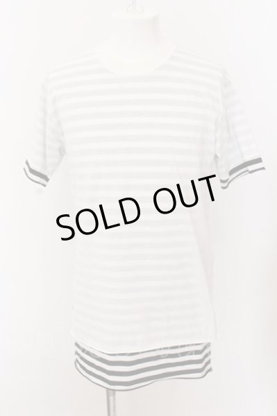 画像1: AZIONE / ボーダーレイヤードロングTシャツ  ブラックｘホワイト O-25-02-24-054-AZ-ts-YM-ZT259 (1)