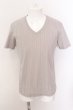 画像1: Zero by TORNADO MART / ランダム針抜きABSテレコVネックTシャツ L シルバー O-25-02-24-059-Ze-ts-YM-ZT259 (1)