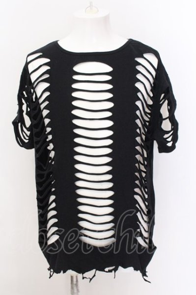 画像1: Moonage Devilment / オパールフルダメージTシャツ 44 ブラック O-25-02-24-063-Mo-ts-YM-ZT262 (1)