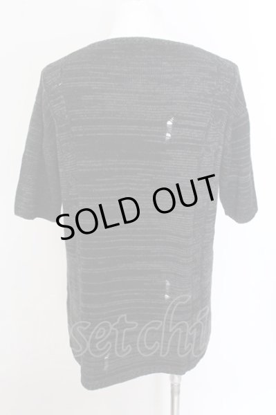 画像2: Moonage Devilment / ダメージニットTシャツ F ブラック O-25-02-24-064-MO-ts-YM-OS (2)