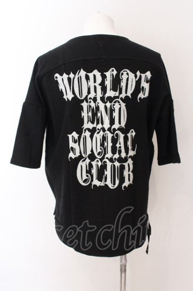 画像1: KMRii / World's End Social Club S/S SWEAT トップス F ブラック O-25-02-24-071-KM-sh-YM-ZT197 (1)