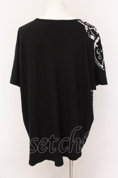 画像2: CIVARIZE / 金具装飾襟プリントワイドトップス F ブラック O-25-02-24-075-CI-ts-YM-ZT197 (2)