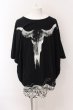 画像1: CIVARIZE / プリントポンチョ2Pレイヤードトップス 46 ブラックｘホワイト O-25-02-24-076-CI-ts-YM-ZT197 (1)