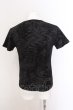 画像2: Roshell / ボタニカルジャガードVネックTシャツ M ブラック O-25-02-24-082-Ro-ts-YM-ZT197 (2)