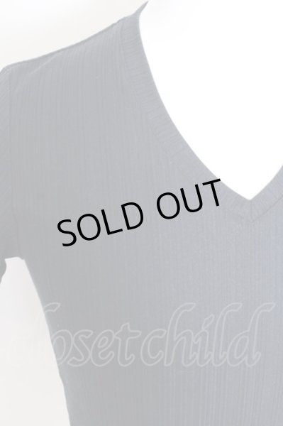 画像2: TORNADO MART / グリッターテレコVネックTシャツ  ネイビー O-25-02-24-083-TO-ts-YM-ZT197 (2)