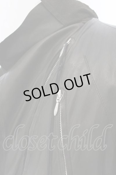 画像3: EKAM / ラムレザードレープライダースジャケット L ブラック（グリーン系） O-25-02-28-032-EK-ja-YM-OS (3)