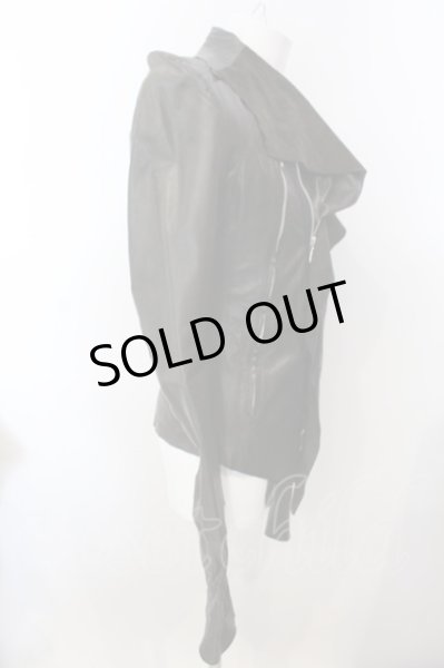 画像4: EKAM / ラムレザードレープライダースジャケット L ブラック（グリーン系） O-25-02-28-032-EK-ja-YM-OS (4)