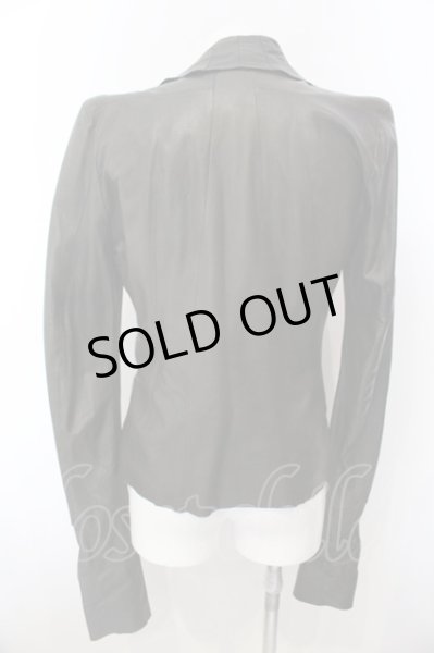 画像5: EKAM / ラムレザードレープライダースジャケット L ブラック（グリーン系） O-25-02-28-032-EK-ja-YM-OS (5)