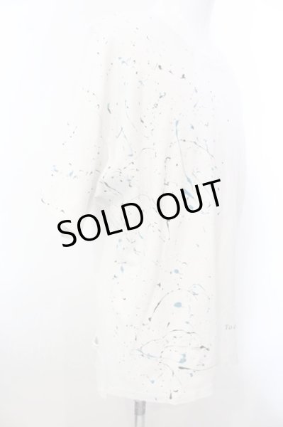 画像2: GLIM CLAP / ペインティングオーバーサイズカットソー  ホワイト O-25-02-28-037-GL-ts-YM-ZT261 (2)