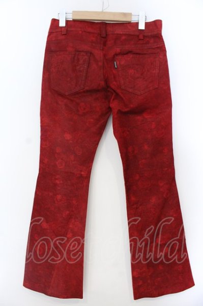 画像3: TORNADO MART / ローズトライバルコーティンググリッターレザーベルボトム S ボルドー O-25-02-28-041-TO-pa-YM-ZT-ML021 (3)