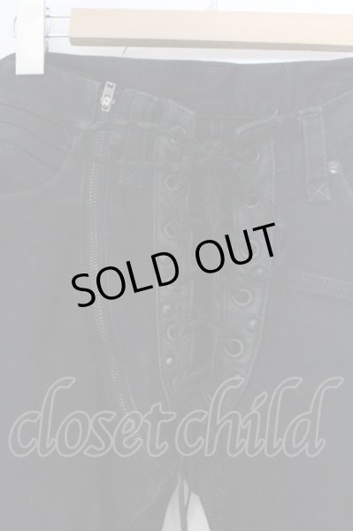 画像2: IFSIXWASNINE / LU/SBCM-7 レースアップデニムパンツ【メンズ29】 29 ブラック O-25-02-28-043-IF-pa-YM-OS (2)