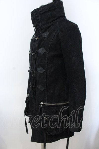 画像2: KMRii / Denim duffle coat　コート 1 ブラック O-25-02-28-044-KM-ou-YM-ZT-ML036 (2)