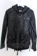 画像1: KMRii / Goat Leather Hoodie レザーパーカー 1 ブラック O-25-02-28-045-KM-ou-YM-ZT-ML009 (1)