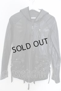 KMRii / Goat Leather Hoodie レザーパーカー 1 ブラック O-25-02-28-045-KM-ou-YM-ZT-ML009