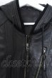 画像2: KMRii / Goat Leather Hoodie レザーパーカー 1 ブラック O-25-02-28-045-KM-ou-YM-ZT-ML009 (2)