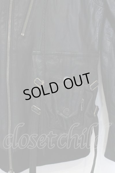 画像3: KMRii / Goat Leather Hoodie レザーパーカー 1 ブラック O-25-02-28-045-KM-ou-YM-ZT-ML009 (3)