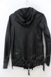 画像7: KMRii / Goat Leather Hoodie レザーパーカー 1 ブラック O-25-02-28-045-KM-ou-YM-ZT-ML009 (7)