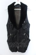 14th Addiction / Goat Skin Mouton Vest レザーベスト 1 ブラック O-25-02-28-046-14-ja-YM-ZT-ML001